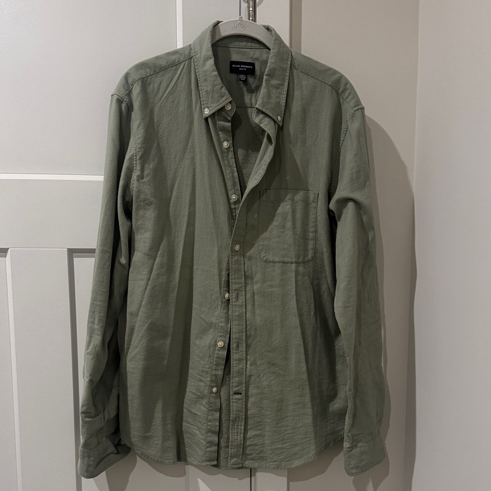 Club Monaco Olive Slim Fit Shirt